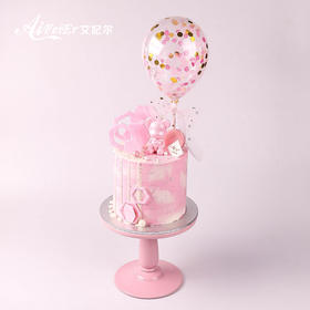 抖音小熊气球可爱女孩女神款公主儿童生日蛋糕深圳同城配送