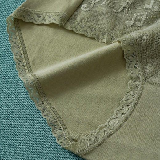 雅黛丽内裤中腰平角裤女士精致音符刺绣透气短裤舒适底裤5条装DYK03080(5条装) 商品图3