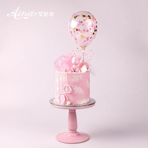 抖音小熊气球可爱女孩女神款公主儿童生日蛋糕深圳同城配送 商品图1