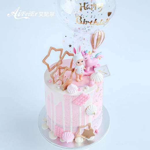 公主气球独角兽宝宝女生儿童女神妈妈生日蛋糕深圳同城配送 商品图1