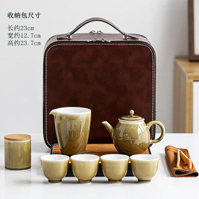 旅行功夫茶具套装带茶盘简约一壶四杯复古便携收纳小套装商用茶礼 商品图4