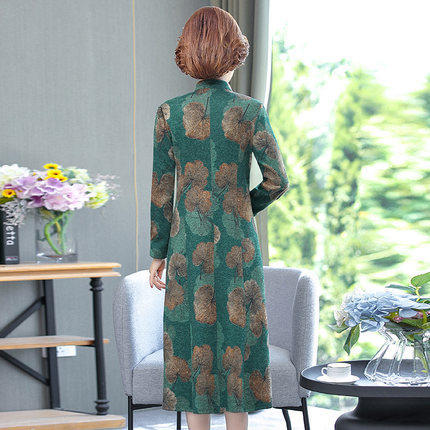 MFY-2038秋季新款高贵气质印花收腰连衣裙 商品图2