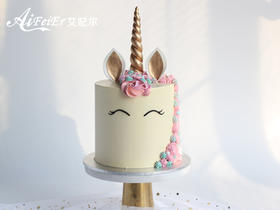 彩虹独角兽定制儿童可爱女生公主创意生日蛋糕深圳同城配送