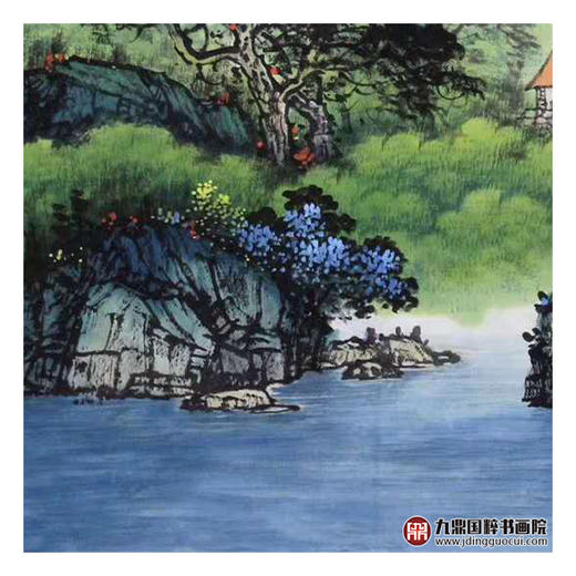 高云鹏《春风又绿江南岸》68*68cm 山水斗方作品 客厅/办公室厅挂画 商品图5