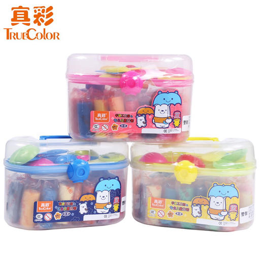 真彩2416A-24色橡皮泥儿童女孩幼儿园diy24色桶装彩色彩泥小学生手工作品成品模具工具套装橡皮泥带模型 商品图0