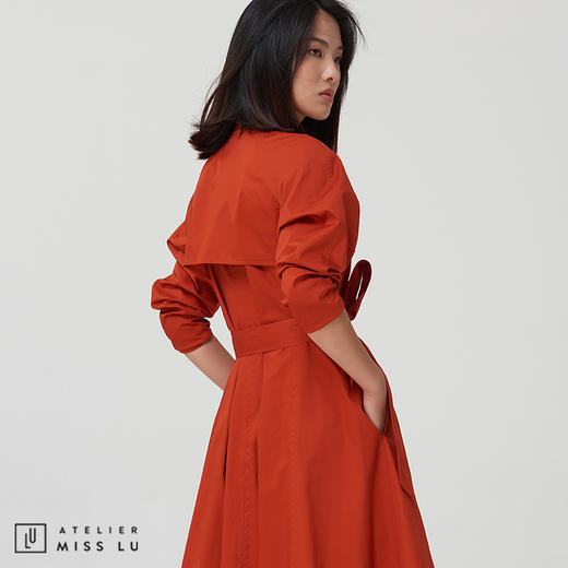 【吸睛狠角色】枫叶橘系腰带利落风衣 商品图2