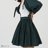 【鬼马女孩】深墨绿高腰褶皱嘭嘭嘭A字半裙 商品缩略图0