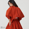 【鬼马女孩】枫叶橘褶皱抽绳短款上衣外套 商品缩略图2