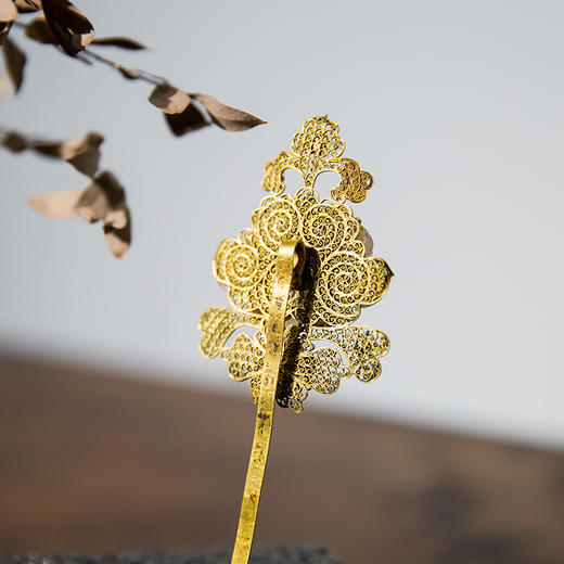 清 金镶玉花形发簪 商品图4