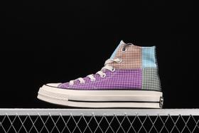 Converse 70s 小红书爆款 撞色拼接格子休闲复古高帮帆布鞋