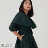 【玩色游戏】深墨绿造型感斗篷V领嘭嘭连身裙 商品缩略图0