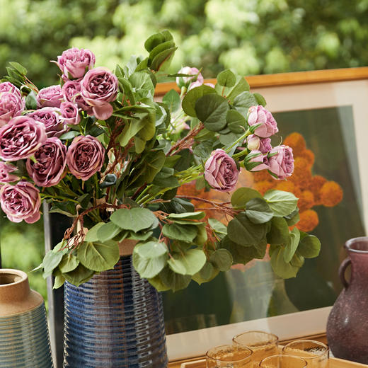 hermoso 五头蔷薇花 | 欧式花艺花瓶套装房间卧室客厅插花装饰餐桌