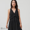 【随型所欲】黑色压褶V领吊带连衣裙百搭单品 商品缩略图2