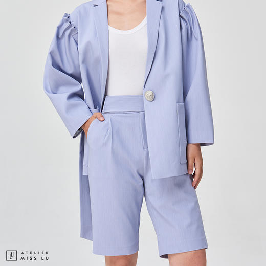 【不落俗“套”】大热浅湖蓝色百慕大西装短裤 商品图1