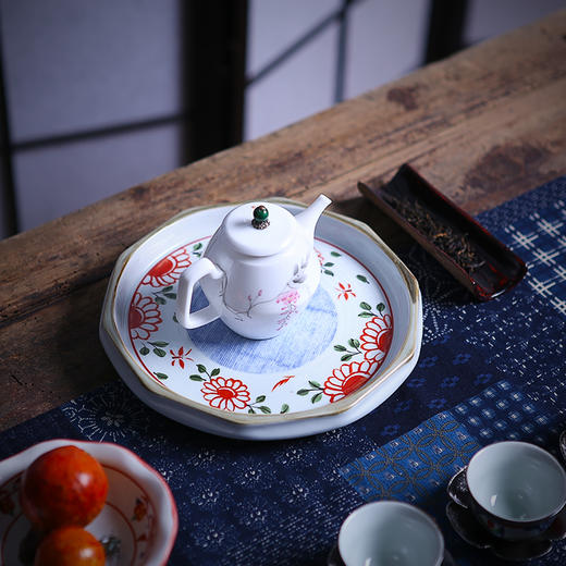 茶道多用十角干泡盘/贴花/小翠花 商品图4