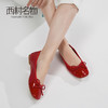 西村名物2020秋季新款牛皮漆革平底蝴蝶结优雅大方单鞋女T20CE30631 商品缩略图2