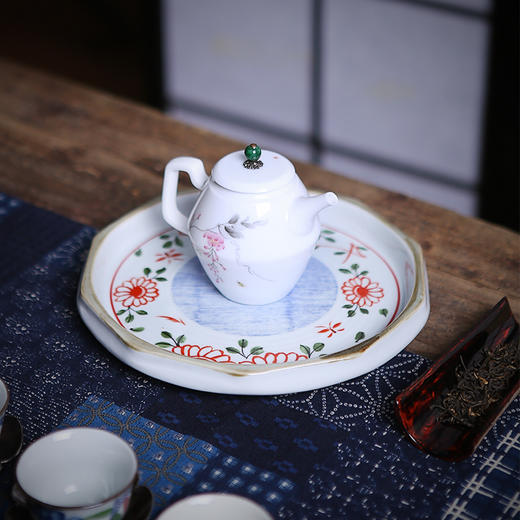 茶道多用十角干泡盘/贴花/小翠花 商品图0