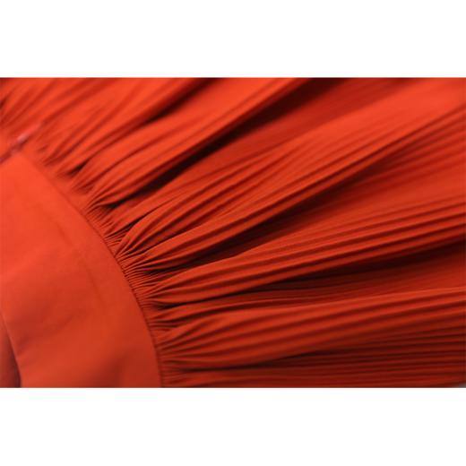 【鬼马女孩】枫叶橘高腰褶皱嘭嘭嘭A字半裙 商品图4