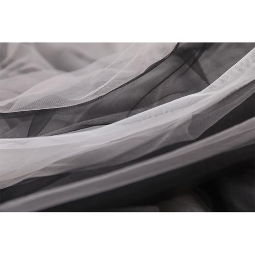 【酷仙女】西装领口斜肩带多层渐变黑纱礼裙 商品图4