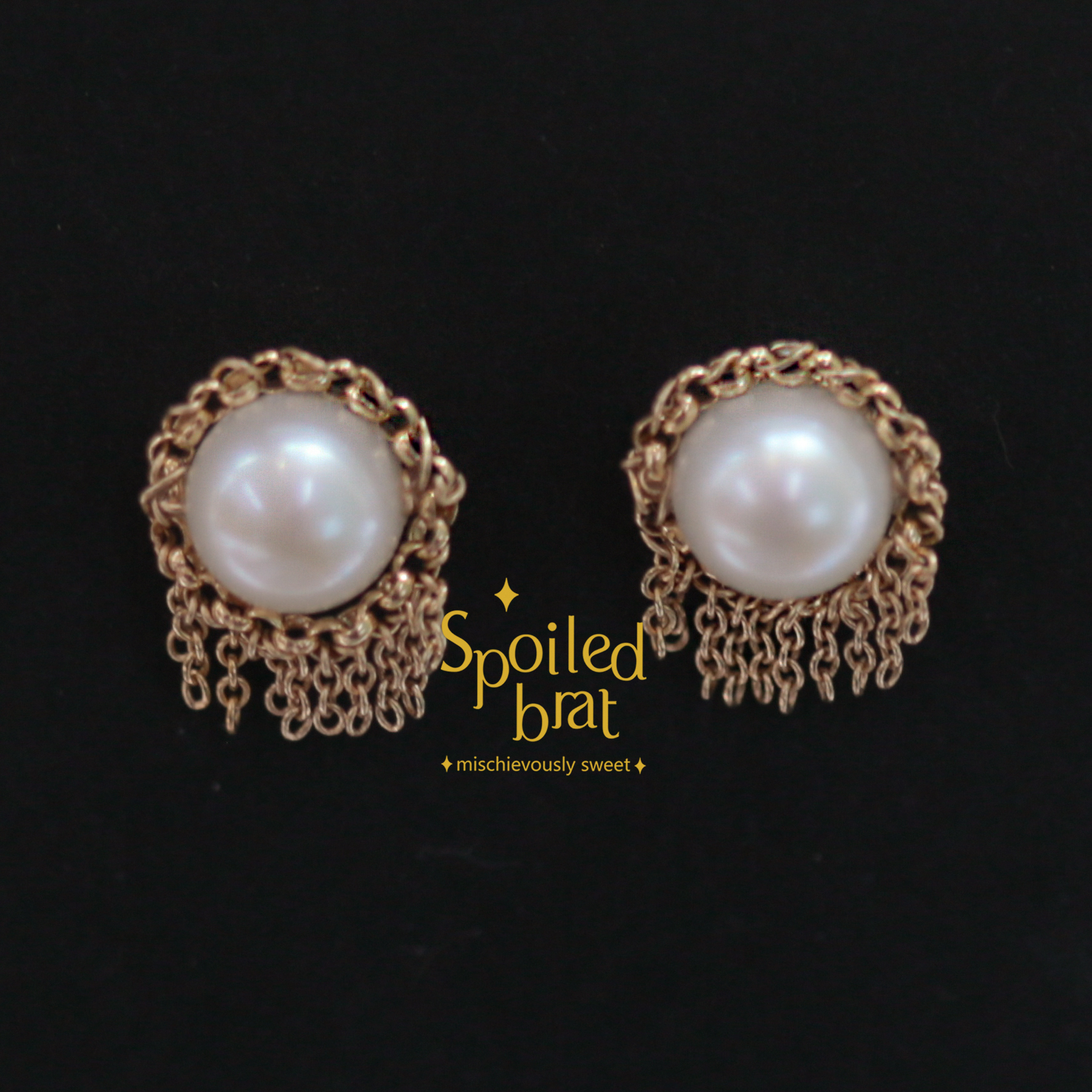 spoiledbrat jewelry流苏珍珠耳钉