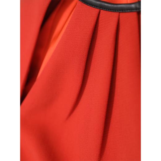 【有点皮气】深枫红镂空拼皮直身连衣裙 商品图4