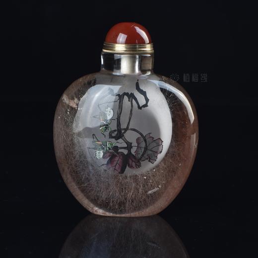 【晚来得福】蝈蝈蜘蛛发晶鼻烟壶-CB2008216 商品图0