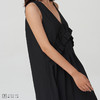 【随型所欲】黑色压褶V领吊带连衣裙百搭单品 商品缩略图3