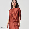 【丝缎霓裳】红铜色丝缎质感立裁不规则连衣裙 商品缩略图0