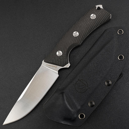 蟒蛇户外战术直刀野外求生军刀生存刀（碳纤手柄）限量版 商品图1