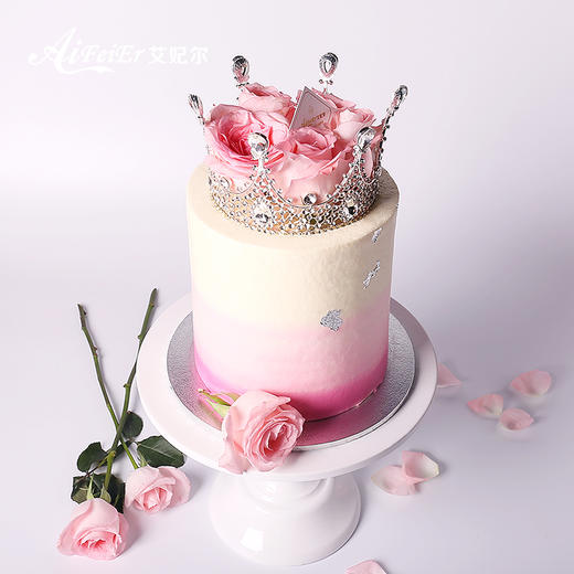 皇冠鲜花生日蛋糕情人节公主妈妈女神款女生深圳同城配送 商品图2