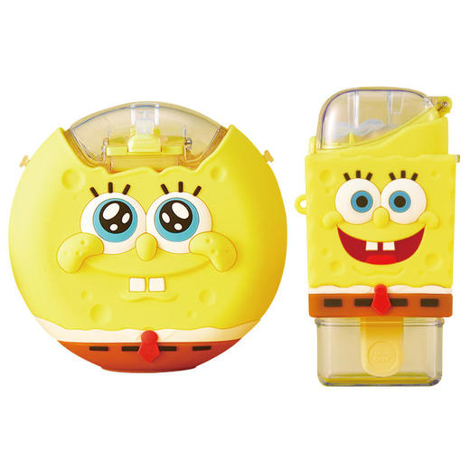 Familyout凡米粒甜甜圈水壶海绵宝宝凉水杯儿童水杯水壶带吸管杯 商品图2