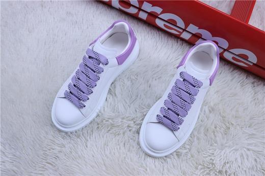 【广东版 芯片版本 麦昆系列 】Alexander McQueen/麦昆 亚历山大麦昆厚底板鞋 白紫滴塑 商品图1