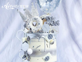 皇冠创意网红高级灰女神女生生日蛋糕闺蜜礼物深圳同城配送