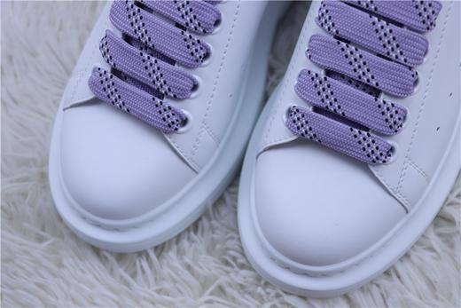 【广东版 芯片版本 麦昆系列 】Alexander McQueen/麦昆 亚历山大麦昆厚底板鞋 白紫滴塑 商品图2