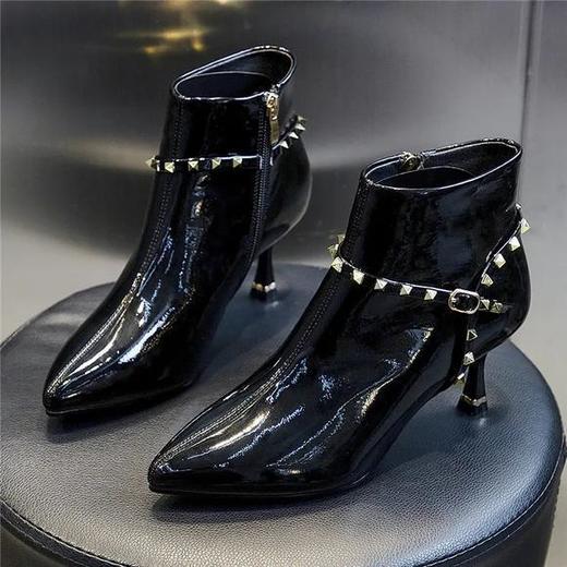 ML-9312 时尚百搭侧拉链尖头细跟高跟短靴 商品图4