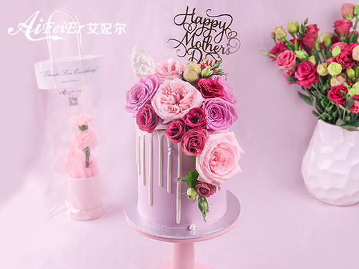 鲜花礼物网红生日蛋糕女神款女生可爱公主创意妈妈 深圳同城配送 商品图1