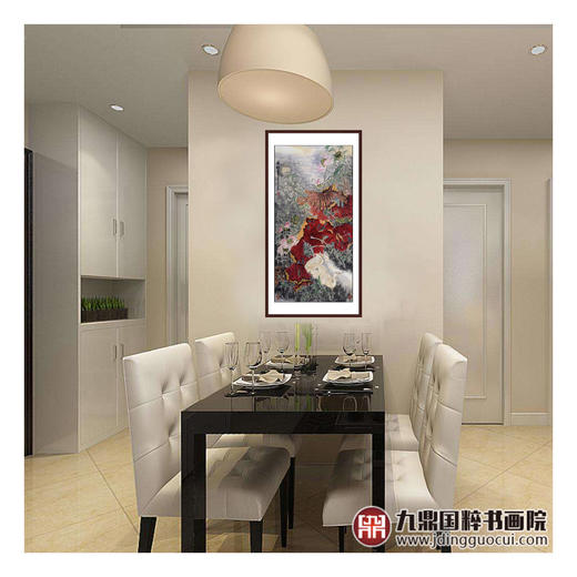 冯志光《荷韵》68*138cm 花鸟竖幅作品 卧室/餐厅挂画 商品图2