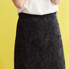 欧芮儿秋装女 新款高腰收腰黑色蕾丝半身裙女短裙a字裙百搭 商品缩略图3
