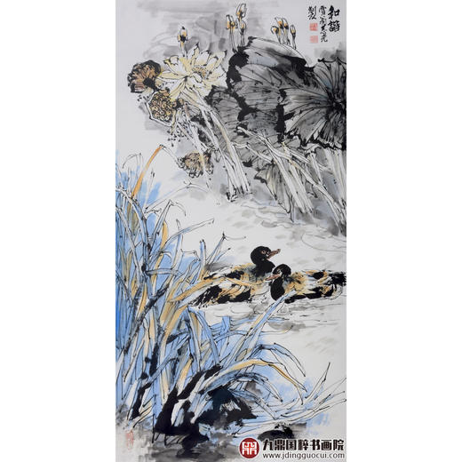 冯志光《和谐》68*138cm 花鸟竖幅作品 卧室/餐厅挂画 商品图1