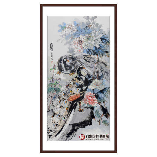 冯志光《赏春》68*138cm 花鸟竖幅作品 卧室/餐厅挂画 商品图0