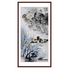 冯志光《和谐》68*138cm 花鸟竖幅作品 卧室/餐厅挂画