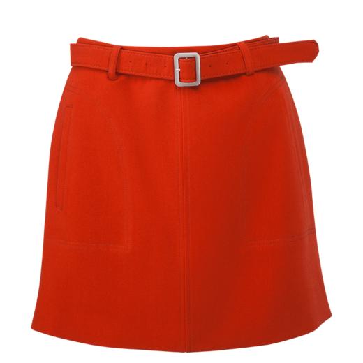 欧芮儿新年红色装女a字裙女短款高腰半身裙女短裙子 商品图4