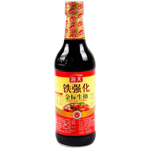 海天铁强化生抽三级酱油500ml 商品图0