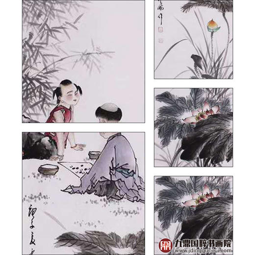 高云鹏《童趣图》34cm*138cm*4 人物四条屏作品 客厅/书房/茶室挂画 商品图4