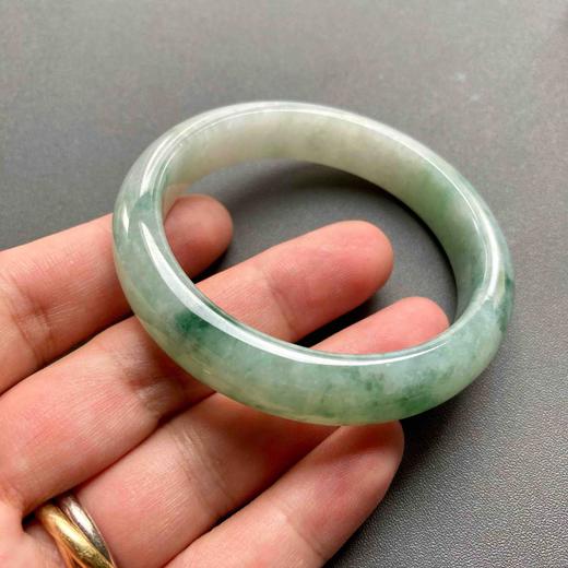 糯种飘花翡翠手镯52.6 商品图6