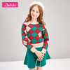 笛莎童装女童套装2020秋装新款中大童儿童时尚洋气女孩针织套装裙 商品缩略图0