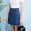 欧芮儿秋装女新款收腰显瘦a字裙女蓝色牛仔半身裙女短裙子 商品缩略图0
