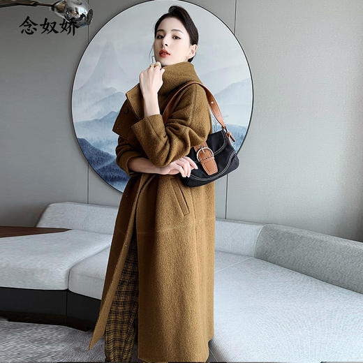 【商场同款】念奴娇长款显瘦H版型羊毛大衣外套驼色DN9C607 商品图1