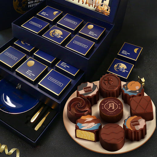 诺梵中秋节巧克力月饼月光之城冰皮月饼团购送礼点心特产包邮 商品图3