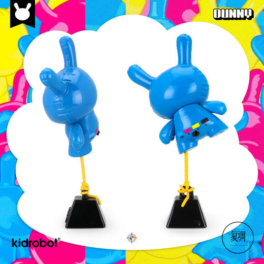 Kidrobot 气球 Dunny CMYK系列 Wendigo 潮玩 摆件 by Wendigo Toys Cyan 商品图1